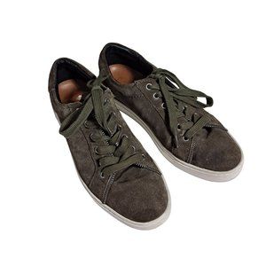 Frye Suede Shoes Woman Size 8 Green Lace Up Sneaker Tennis Shoe Comfort Casual